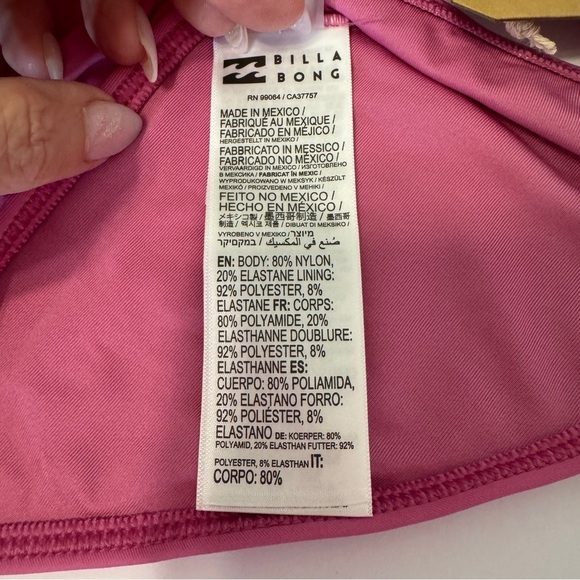 Billabong Sol Searcher Lowrider Bikini Bottoms Berry Pink M NWT Rare Sample - Picture 10 of 11